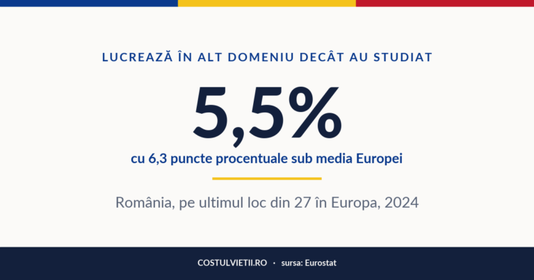 Lucrul în alt domeniu decât cel studiat în România, 2024